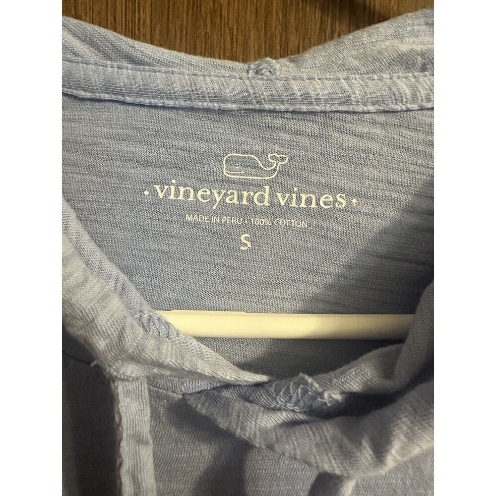 Vinyard Vines Long Sleeve Hooded Shirt Sz Small Blue Pink Lightweight Casual - Picture 4 of 11